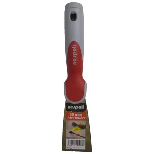 Spatule Nespoli Airtouch, spatule en acier de 50 mm avec manche gris et rouge.
