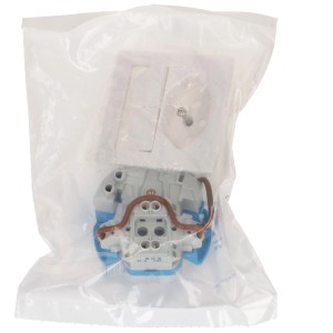 Hager Kallysto petit combiné interrupteur/prise, blanc, montage en saillie. Schéma 3+3/Insert T13.