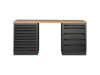 Kraftwerk Werkbank Mobilio 2er-Kombi Buche Schwarz