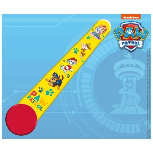 Serpente subacqueo Paw Patrol in neoprene giallo con personaggi e tappo rosso per giochi in piscina.