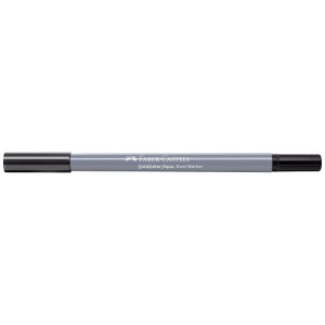 Feutre double Faber-Castell Goldfaber Aqua, noir, avec pointe pinceau et feutre fin.
