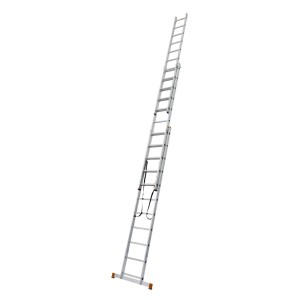 Scala multiuso Krause, 3 sezioni, in alluminio con 3 x 11 gradini. Scala versatile per vari usi.