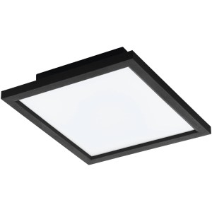 Plafoniera LED quadrata dimmerabile Salobrena-Z di Eglo in bianco/nero con funzione Zigbee.