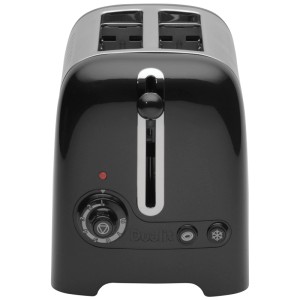 Tostapane Dualit Lite nero con doppia fessura per due fette di pane.