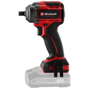 Clé à chocs sans fil Einhell TP-CW 18/350 avec batterie. Visseuse sans fil rouge et noire avec monture ¼ pouce.