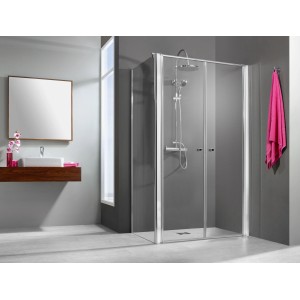 Breuer Elana 6 Pendeltür für Seitenwand, Duschtür mit Sicherheitsglas und Hebe-Senkmechanismus.
