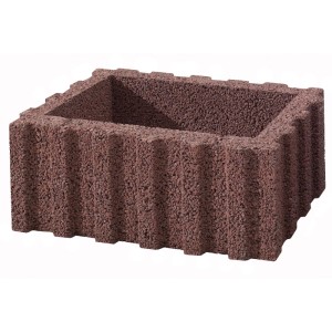 Pietra da piantare rettangolare marrone Kann Gala Flair (60x40x25 cm) con superficie scanalata.