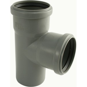 Dérivation simple Marley HT DN 75/75, 87° pour canalisations d'eaux usées, gris.