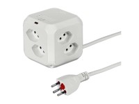Steffen Steckdosenwürfel Cube 8 x T13 / 1 x USB-C PD Weiss 1,5 m