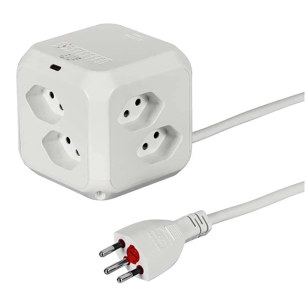 Steffen Steckdosenwürfel Cube 8 x T13 / 1 x USB-C PD Weiss 1,5 m kaufen bei OBI