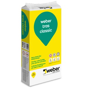 Sack Weber Naturstein-Flexkleber Tras Classic, 25 kg, weiß. Fliesenkleber für Natursteine.
