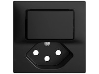 Feller Kleinkombi Schalter Frontplatte EdizioDue Typ 13 Schwarz