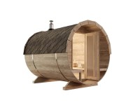 FinnTherm Fasssauna Carrie Thermoholz Braun Ø 215 cm x T 280 cm