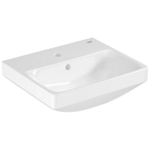 Lavabo Grohe Euro Ceramic, 45 cm, bianco, per bagno ospiti, con foro rubinetto e troppopieno.
