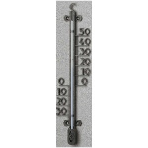 Termometro da parete Möller Therm, plastica nera, 26 cm, per esterni.