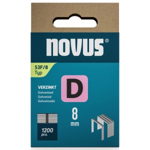 Agrafes fil fin Novus D 53 F, 8 mm, 1200 pièces, pour agrafeuses.