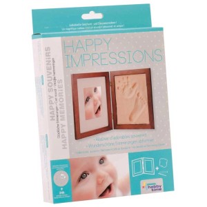Kit d'empreintes créatives Happy Impressions : Kit complet pour créer des souvenirs personnels avec les empreintes de mains et de pieds de bébé.