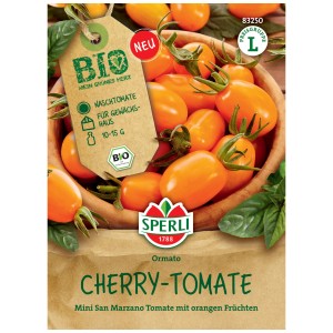 Sperli Graines de tomates cerises bio Ormato pour 6 plants avec mini tomates San Marzano orange.