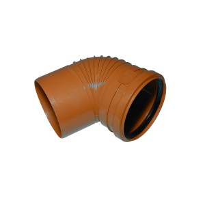 Coude de tuyau KG Marley 87,5 degrés DN 110 en plastique orange.