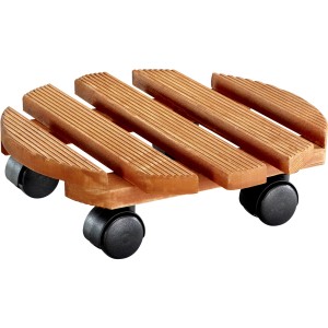 Wagner Kübelroller Country Ø 30 cm in legno FSC® marrone chiaro con doppie ruote nere.