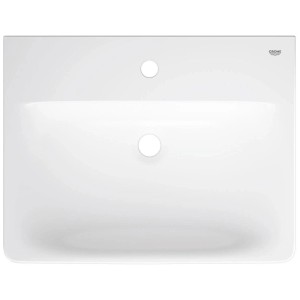 Lavabo bianco Grohe Euro Ceramic (60 cm) senza troppopieno, vista dall'alto.