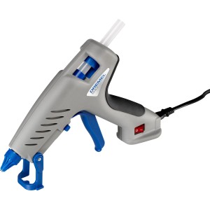 Pistola per colla a caldo Dremel 940, strumento in miniatura con controllo antigoccia e impostazione alta temperatura.