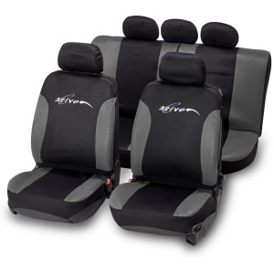 Jeu de housses de siège Cartrend Active, 13 pièces, noir/anthracite. Universel pour intérieur de voiture.