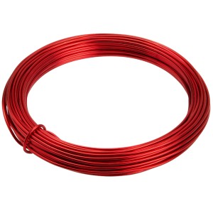 Fil d'aluminium rouge Conacord, 1,6 mm x 12 m, idéal pour le bricolage et la décoration.