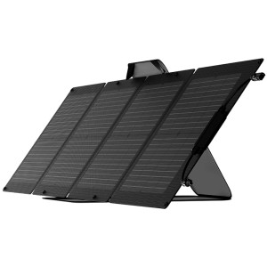 Pannello solare pieghevole EcoFlow 110W con supporto, ideale per power station e campeggio.