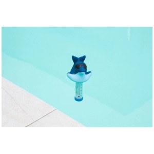 Steinbach Schwimmthermometer Dolphin im Pool. Wassertemperaturanzeige im Delfin Design.