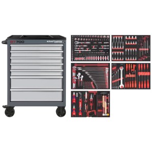 Kraftwerk BT700 Pro+ servante d'atelier avec 7 tiroirs et assortiment d'outils.