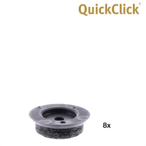 Lot de patins pour meubles Wagner QuickClick Slim Ultrasoft, Ø 25mm, marron, 8 pièces.