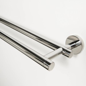 Portasciugamani Tiger Boston, acciaio inox lucidato, doppio braccio.