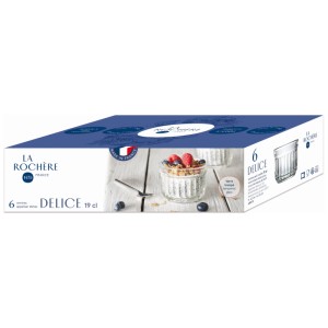 La Rochere Délice, set di 6 stampini in vetro trasparente (27 cl) per dessert.