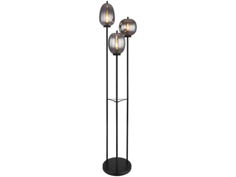 Lampada a stelo LED Reed 5 punti luce Nero (HxLxP) 195,5 x 30,5 x 85,7 cm