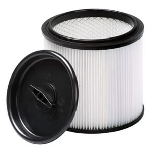 Cartouche filtrante pour aspirateur Vacmaster VWM 1218R, filtre en papier avec couvercle noir.