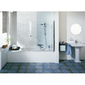 Breuer Elana Komfort paroi de baignoire pliante 2 volets gauche, verre transparent.