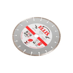 Disque diamant universel 230 mm pour meuleuses d'angle, segmenté pour matériaux tendres à mi-durs.