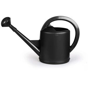 Arrosoir anthracite recyclé 12 l avec pomme d'arrosage et poignée ergonomique.