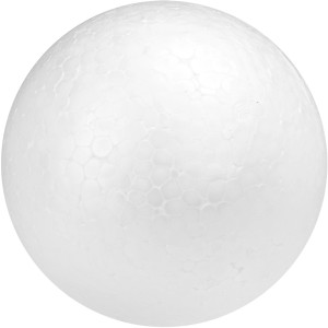 Boule en polystyrène blanche, 12 cm de diamètre, idéale pour le bricolage et la décoration.