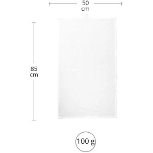 Torchon de cuisine blanc en coton (50x85 cm), idéal pour l'impression et la décoration.