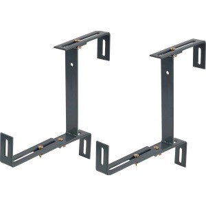 Deux supports pour jardinière anthracite, réglables pour les jardinières de 14 à 22 cm de profondeur.