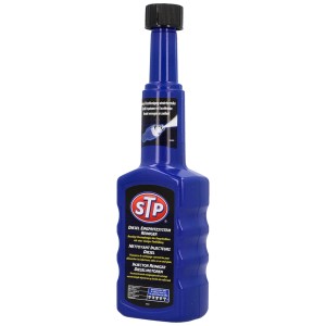 Additif nettoyant injecteurs diesel STP bleu en flacon de 200 ml.