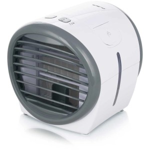 Rafraîchisseur d'air Emerio avec brumisateur, 4 W, blanc/gris, 3 vitesses et réservoir d'eau de 0,5 l.