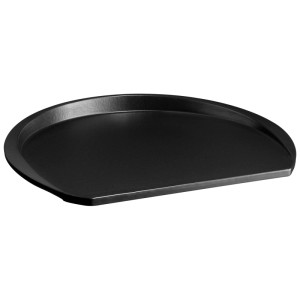 Schwarzes Emile Henry Pizza-Backblech aus Keramik, 42x35 cm, für Grill und Ofen.