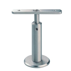 Support de main courante droit en acier inoxydable V2A, réglable en hauteur, pour le montage de mains courantes.