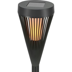 Torche solaire LED à planter, Ø 10x38cm, avec effet flamme.