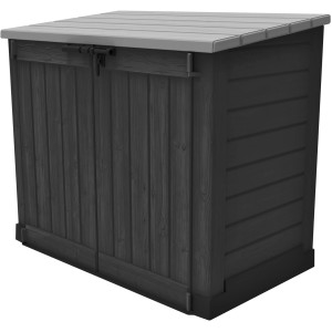 Box da giardino e portarifiuti Keter antracite effetto legno. Contenitore universale per giardino e terrazzo.