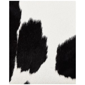 Detailaufnahme: Beliani Kuhfell-Teppich Nasqu, Echtleder, braun-weiß gemustert.