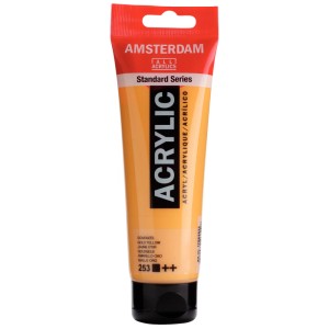 Tube de peinture acrylique Amsterdam Standard Series, jaune doré, 120 ml.